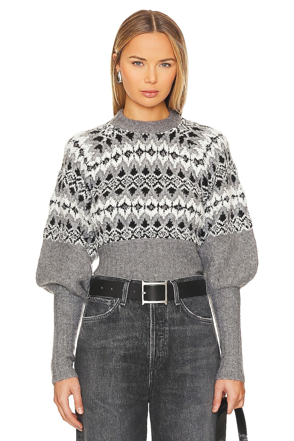 

Свитер L'Academie Niara Fairisle, цвет Heather Grey Multi