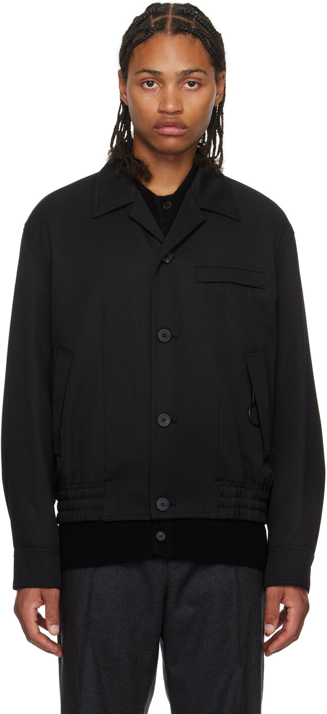 

Черная куртка с открытым воротником Solid Homme, Черный