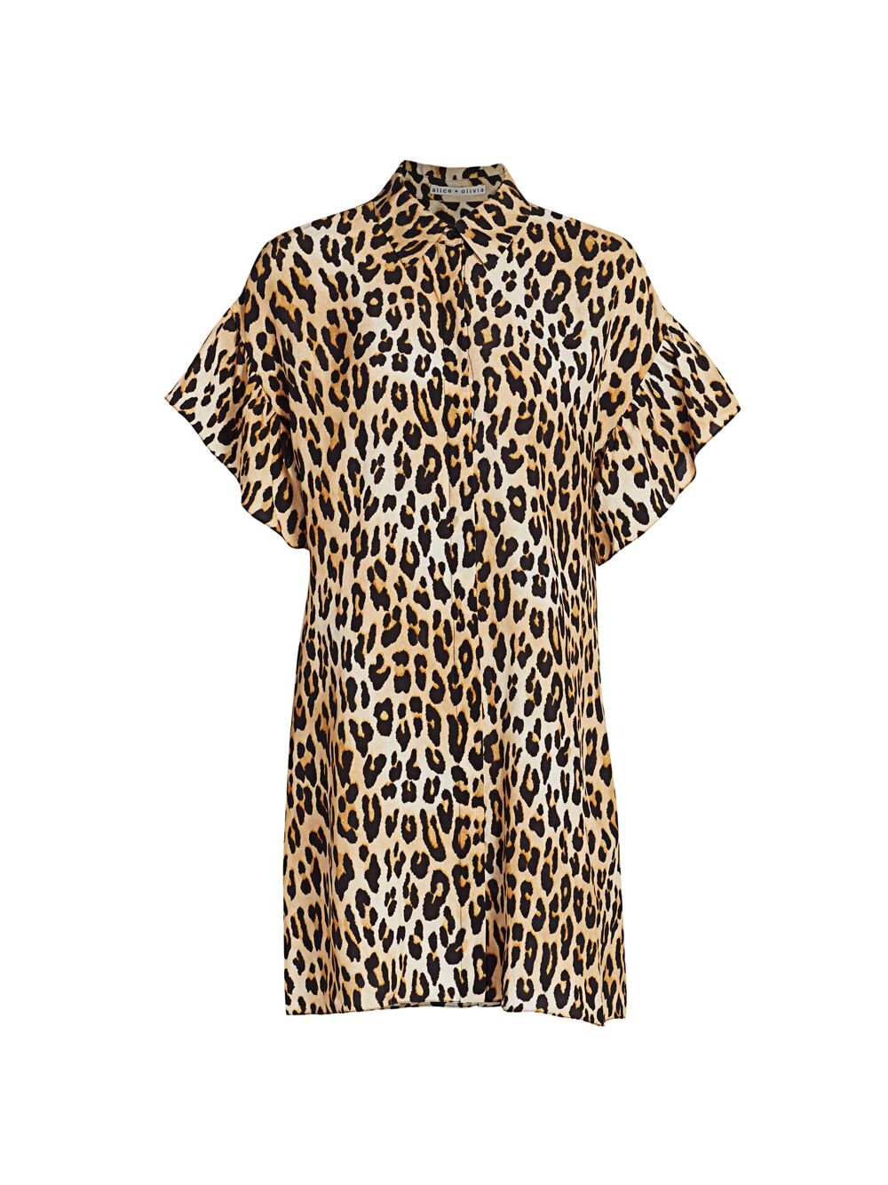 

Платье-рубашка с леопардовым принтом Jude Tunic Alice + Olivia, Коричневый