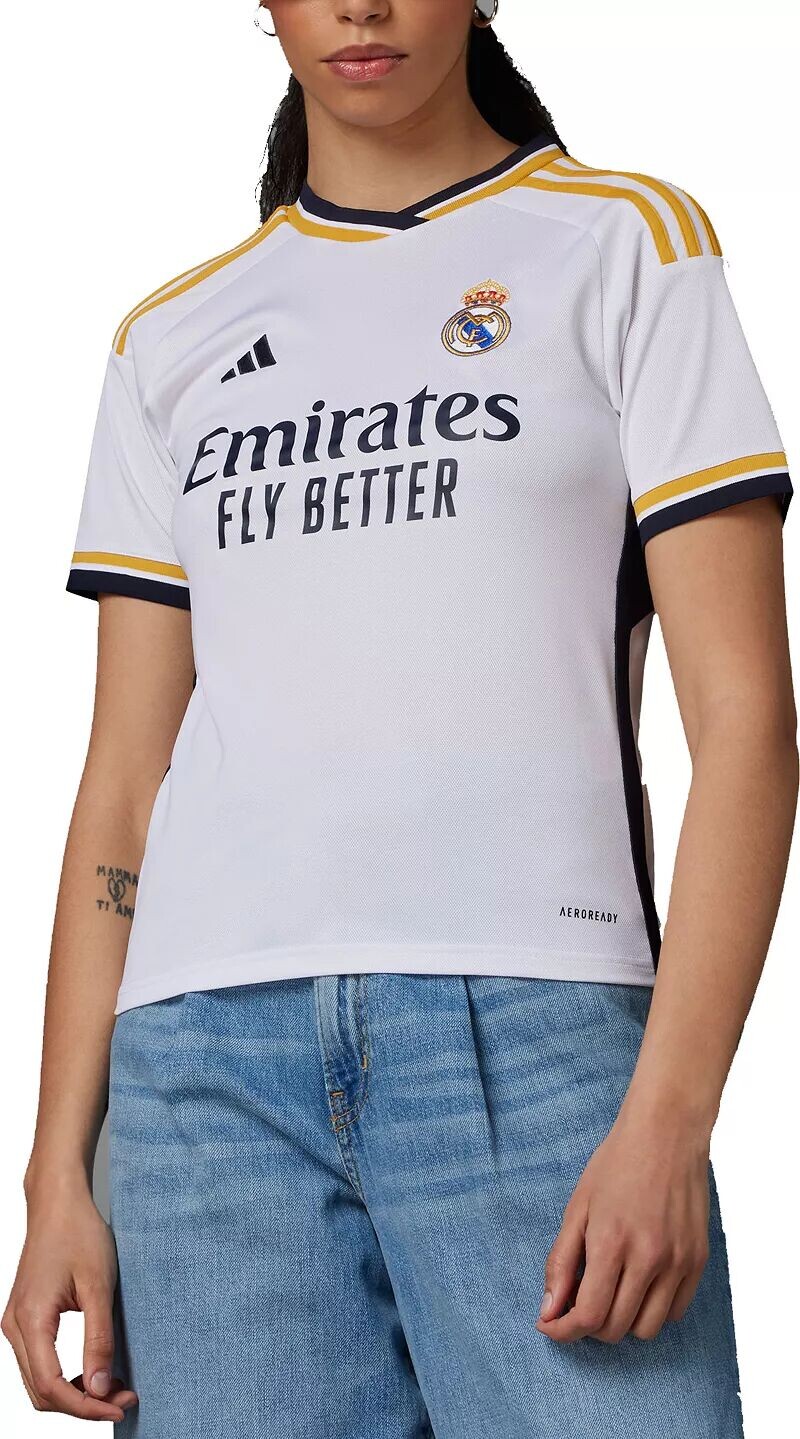 

Женская домашняя футболка Adidas Real Madrid 2023, реплика