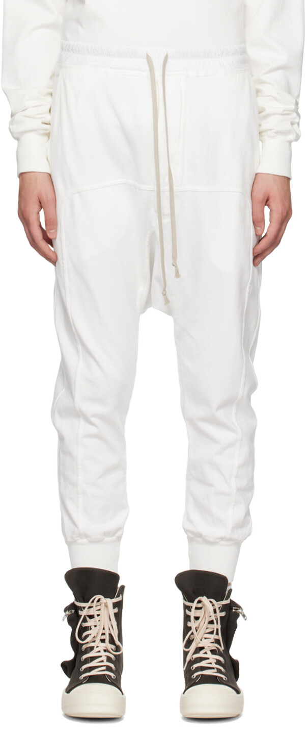 

Белые спортивные штаны с завязками Rick Owens DRKSHDW