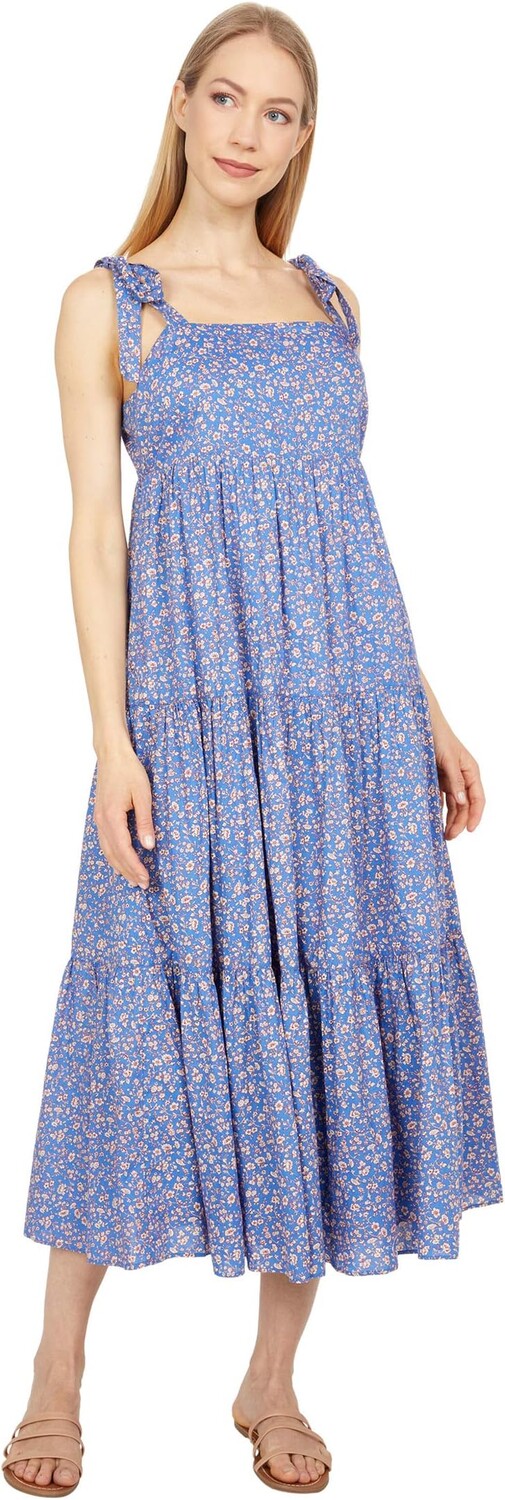 

Платье Madewell Tie-Strap Tiered Midi Dress in Summer Vines, цвет Summer Vines Hermitage Blue