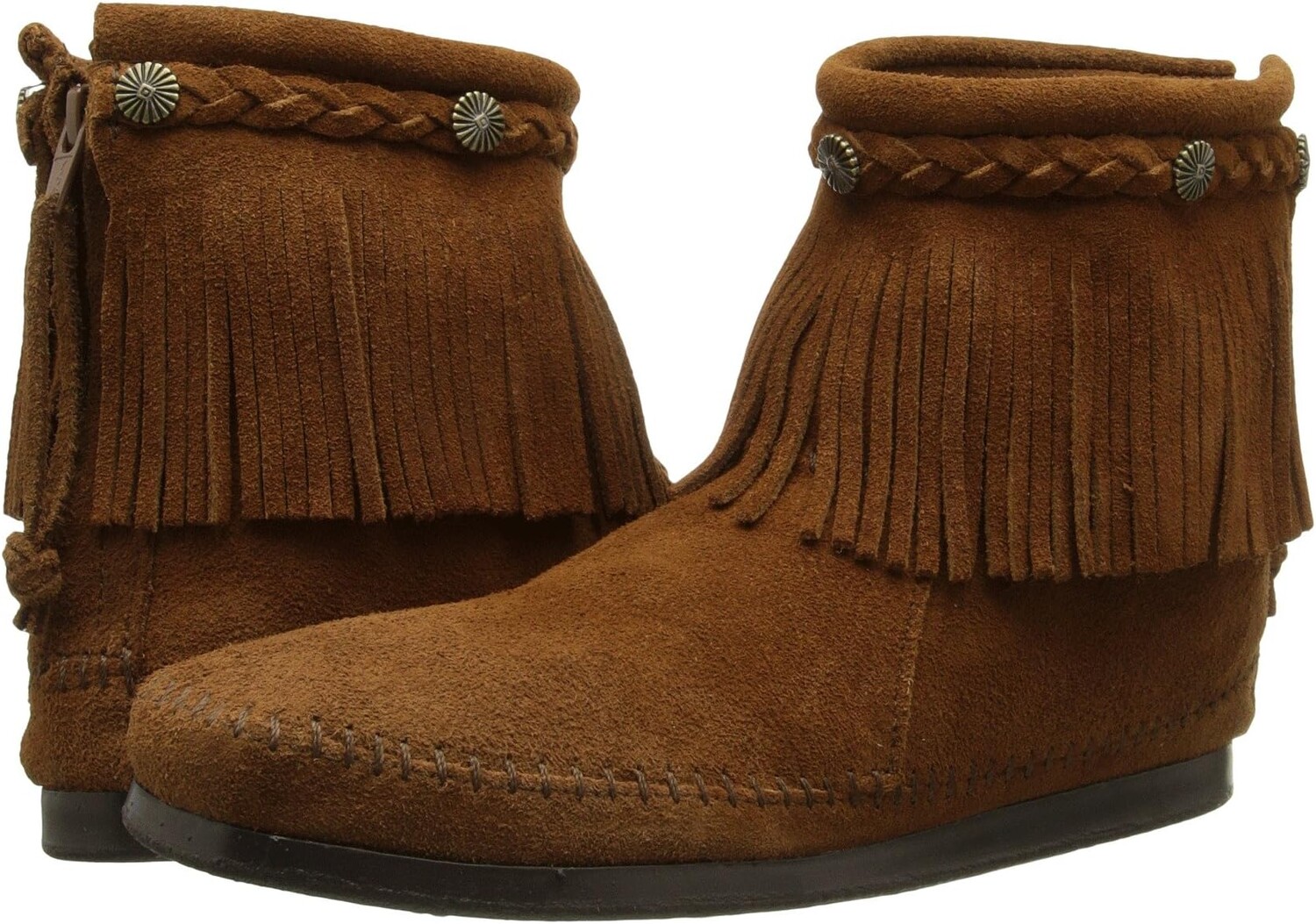 

Ботильоны Hi-Top Back Zip Boot Minnetonka, цвет Dusty Brown Suede