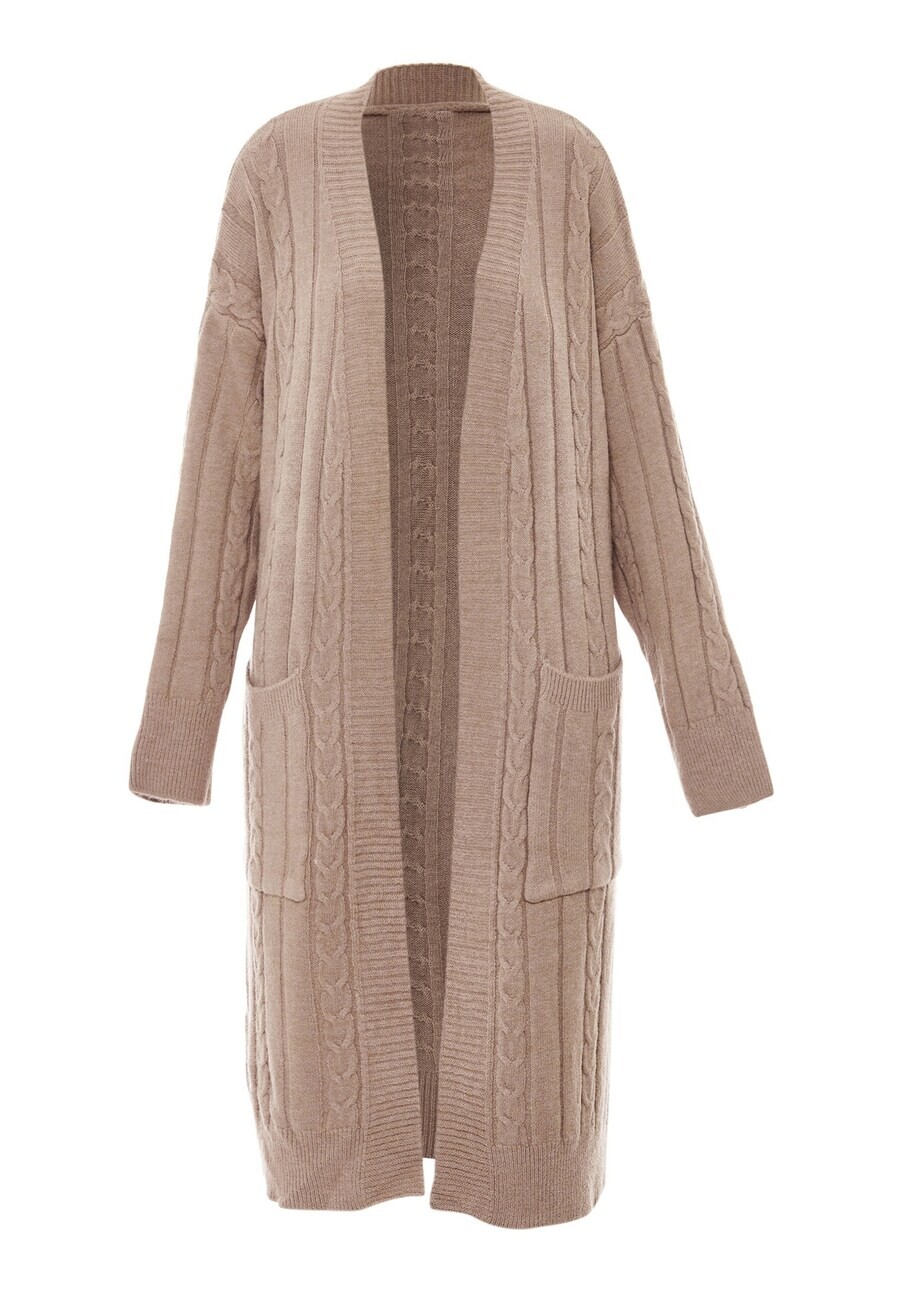 

Пальто aleva Knitted Coat, пятнистый бежевый