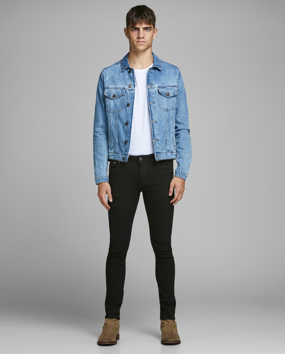 Экологичные черные мужские джинсы скинни Liam Jack & Jones, черный джинсы скинни liam 32 us длина 32 синий