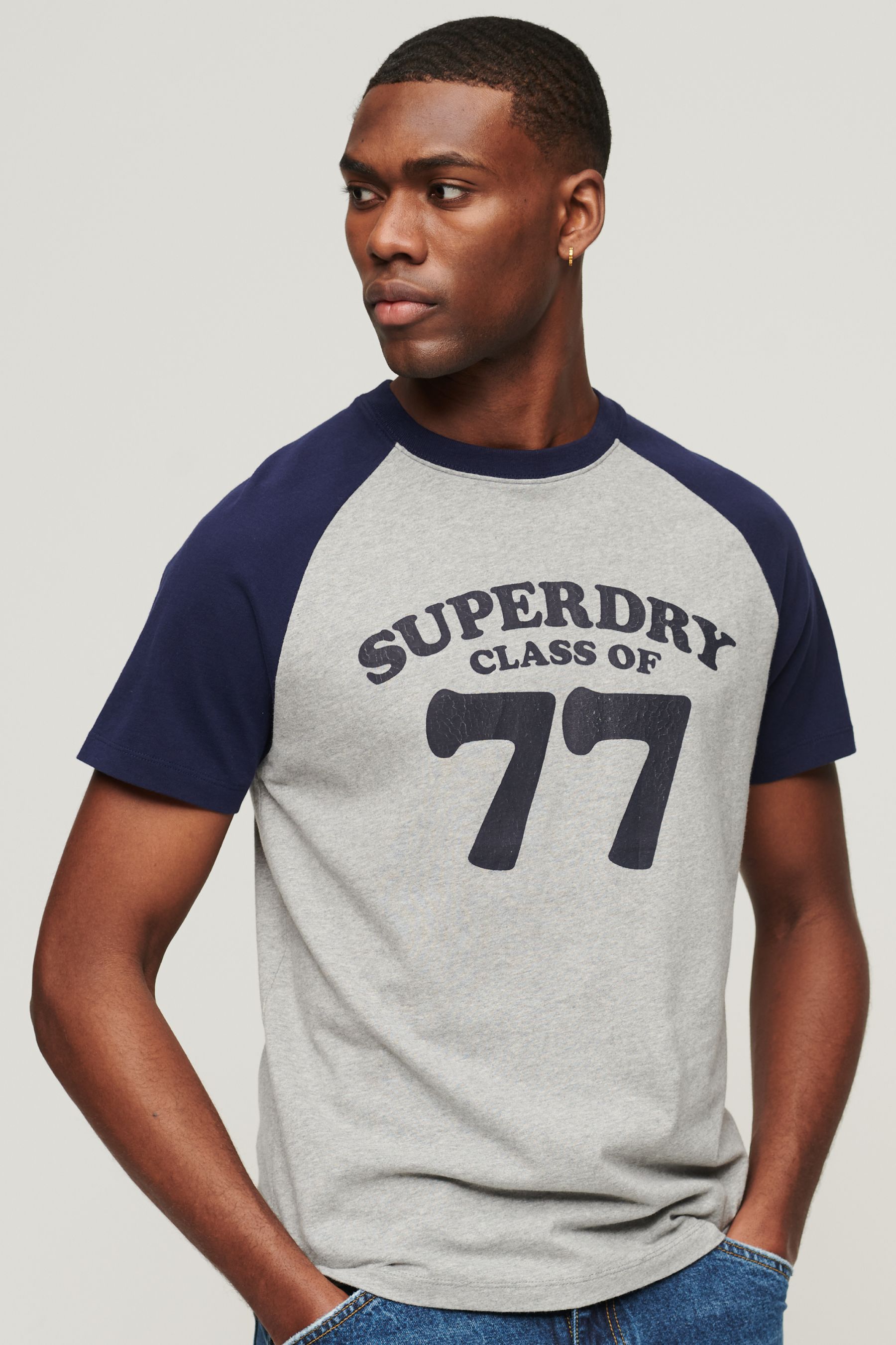 

Винтажная футболка реглан Cooper Class из натурального хлопка Superdry, синий