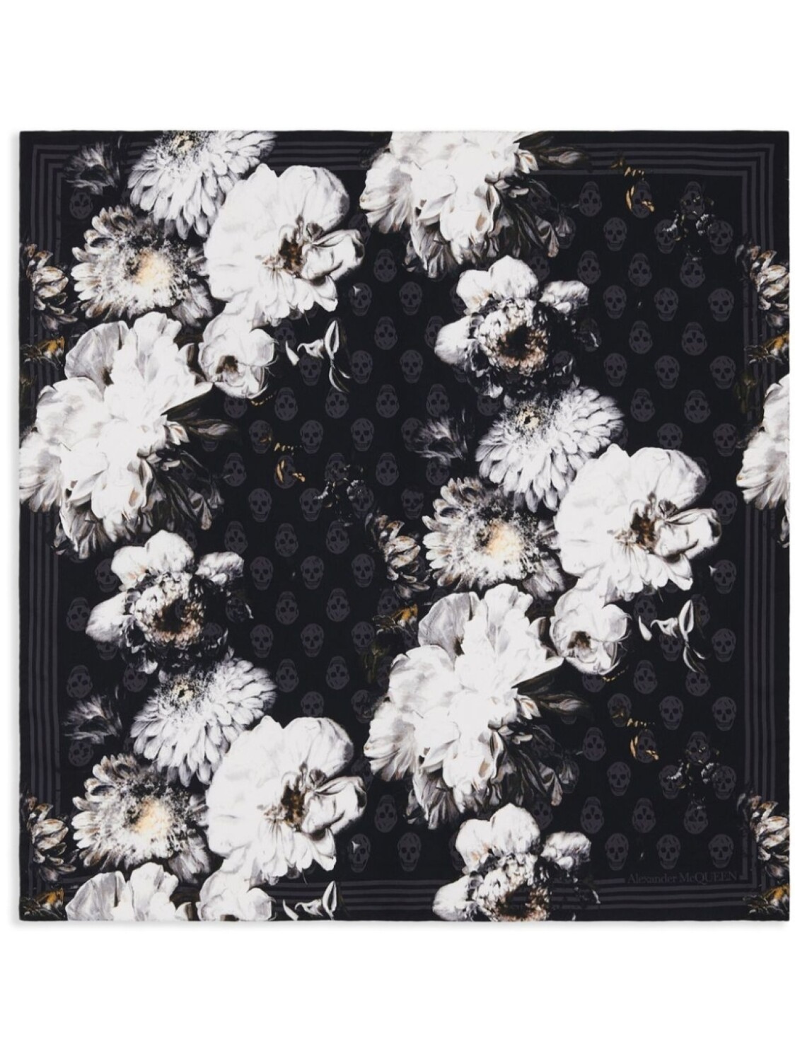 

Alexander McQueen шелковый платок Chiaroscuro Biker, черный