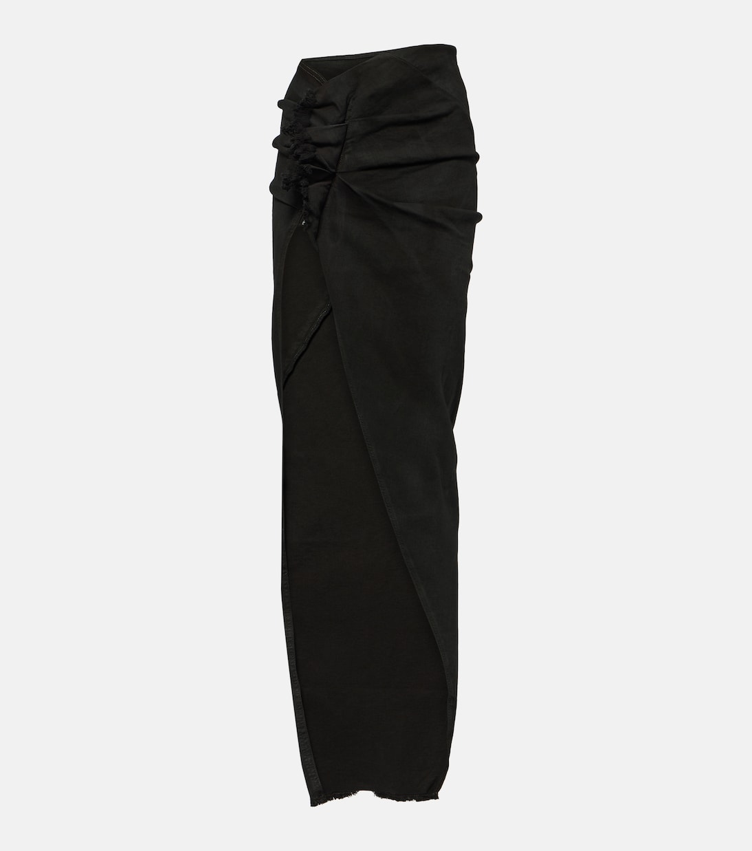 Джинсовая юбка макси со сборками Rick Owens, черный