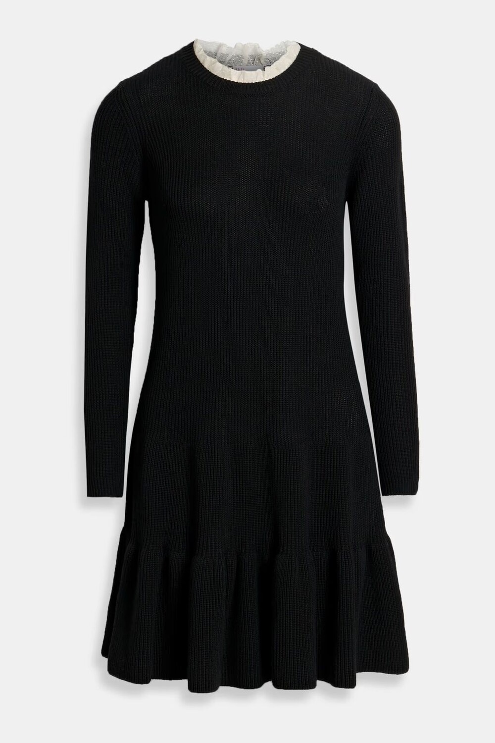 

Платье мини из шерсти в рубчик Redvalentino, черный