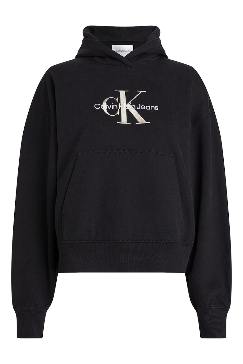 

Хлопковая толстовка с заниженными рукавами Calvin Klein Jeans, черный