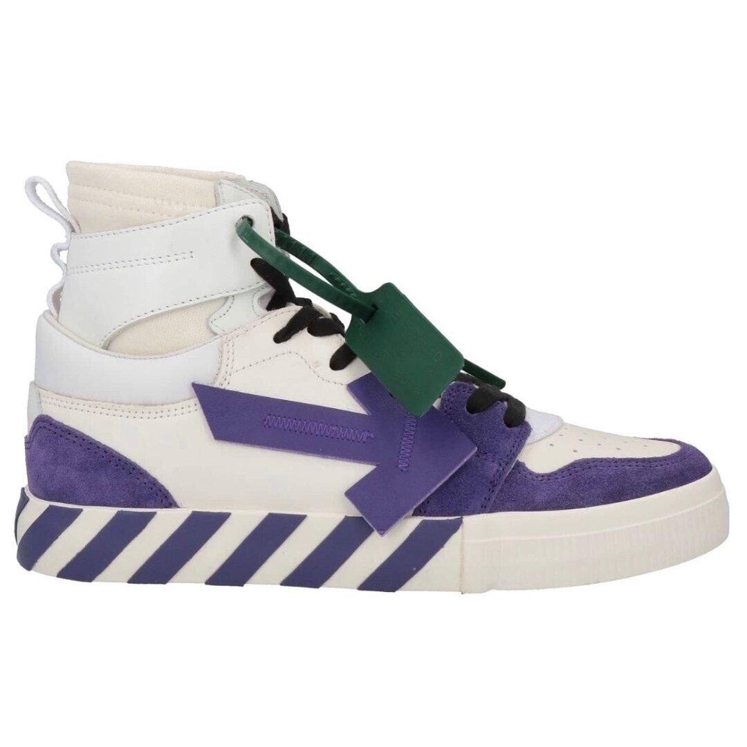 Высокие белые кроссовки из вулканизированной кожи Off-White, белый