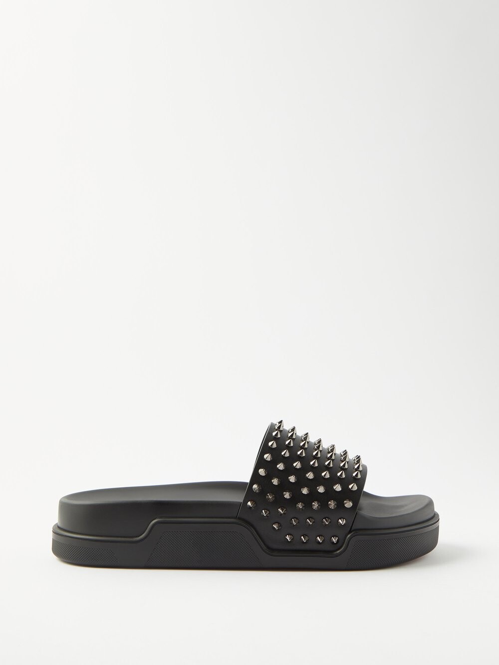 

Кожаные шлепанцы pool fun с заклепками Christian Louboutin, черный