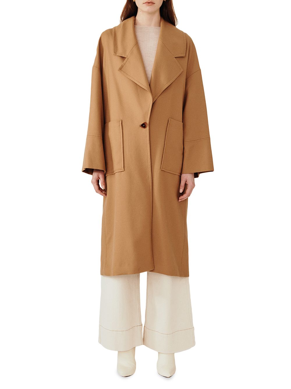 Длинное шерстяное пальто Affinity Ginger & Smart, карамельный 2023 зимнее длинное шерстяное пальто женское белое длинное шерстяное пальто
