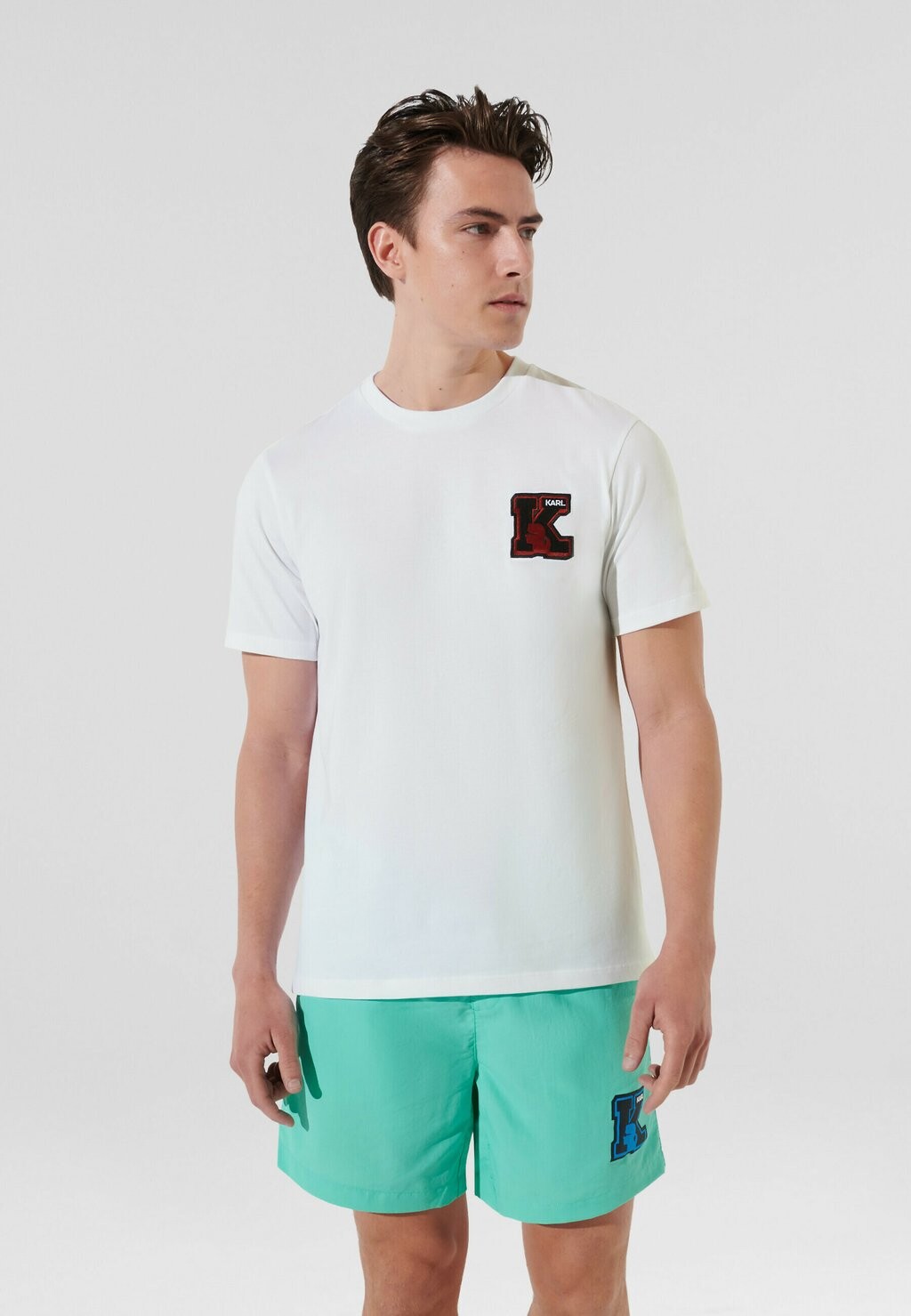 

Базовая футболка Initial Regular KARL LAGERFELD, белый