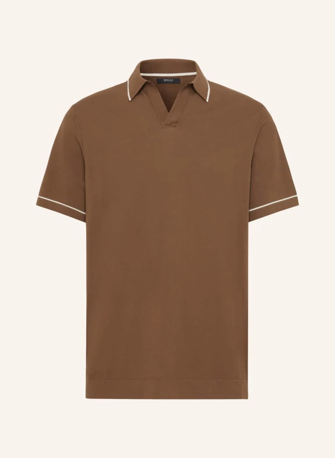 Вязаная рубашка-поло Boggi Milano, коричневый