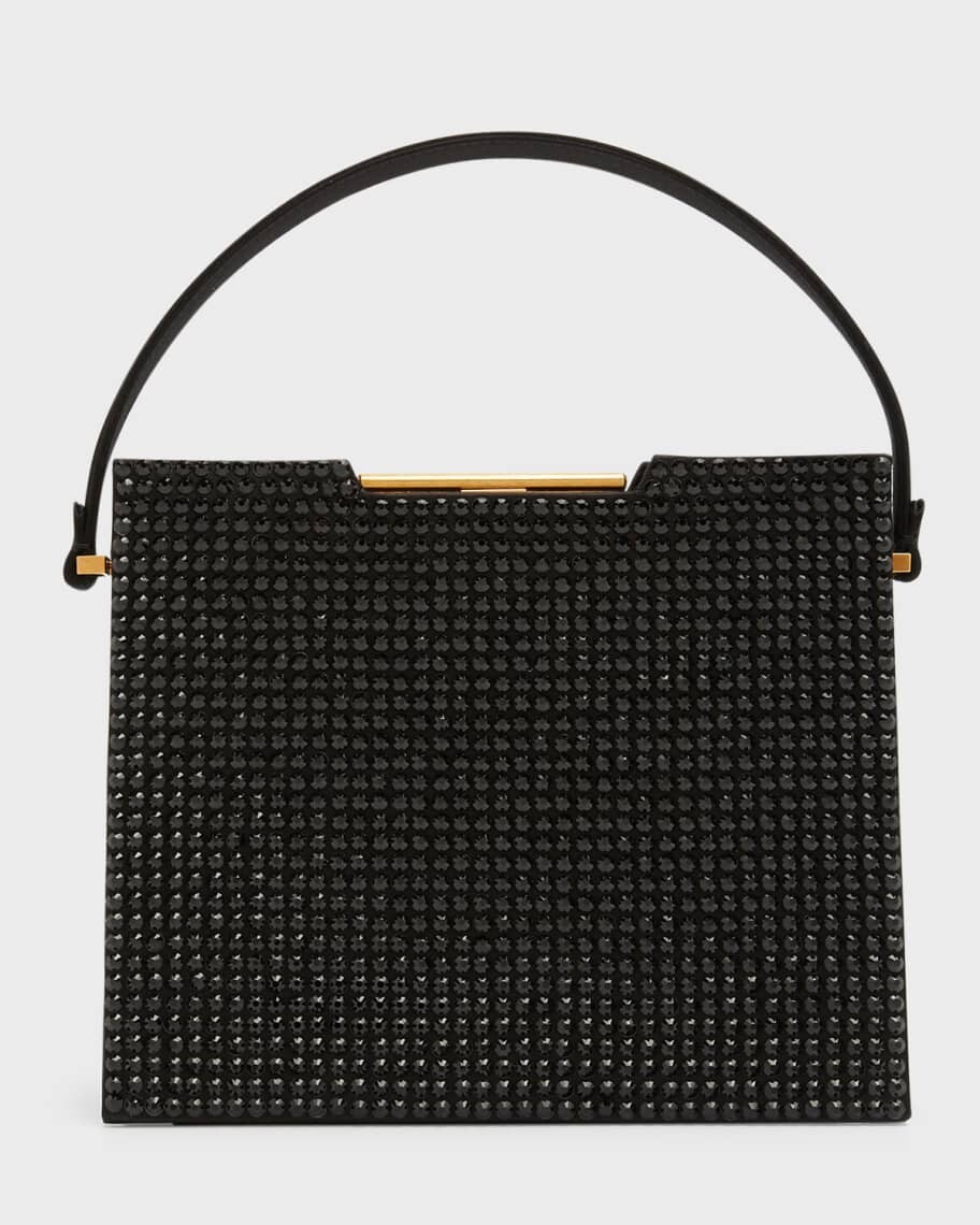 

Атласная сумка с ручкой сверху, украшенная кристаллами Giorgio Armani