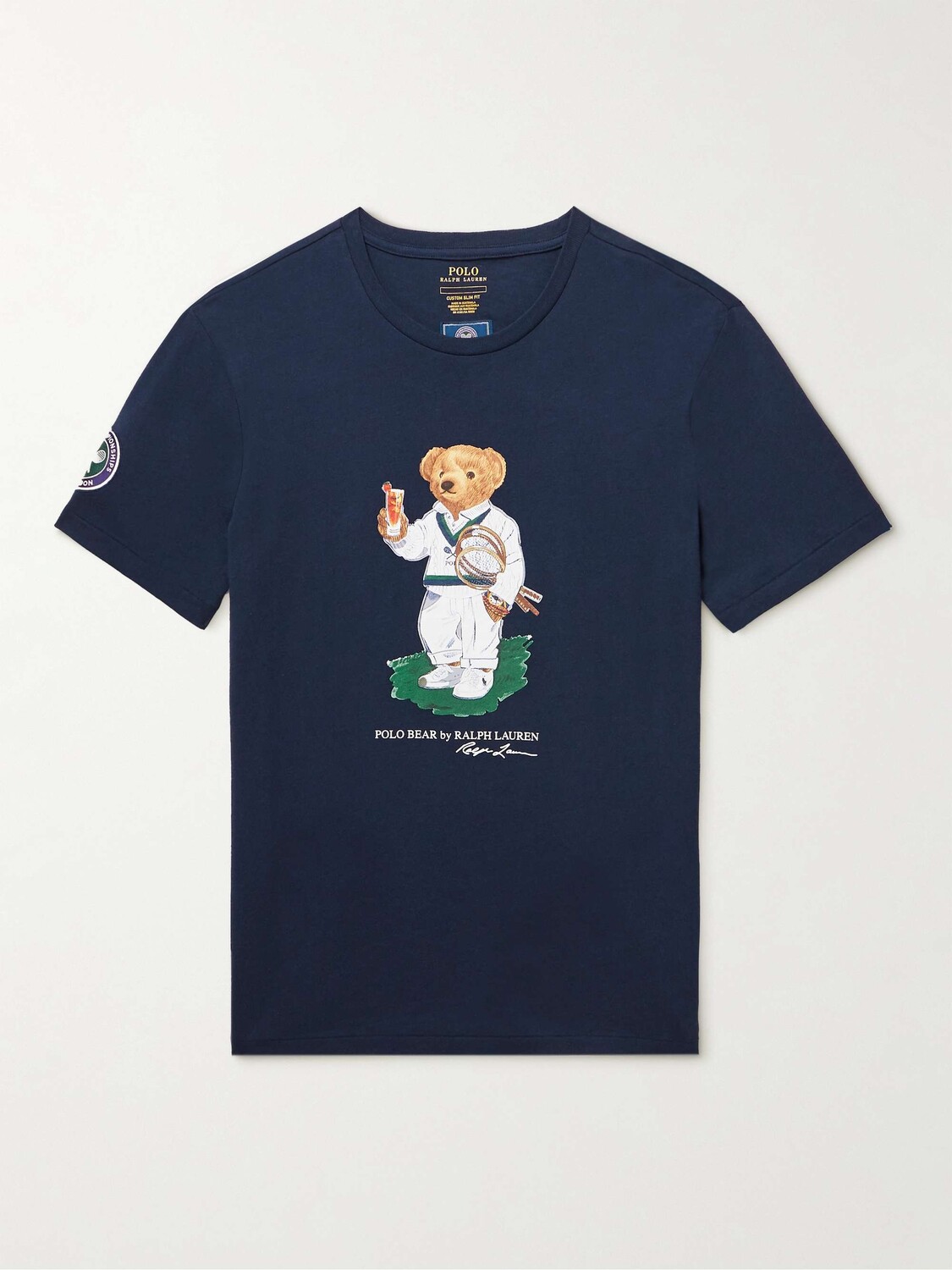 

Футболка из хлопкового джерси с принтом Wimbledon и аппликацией POLO RALPH LAUREN, нави, Черный