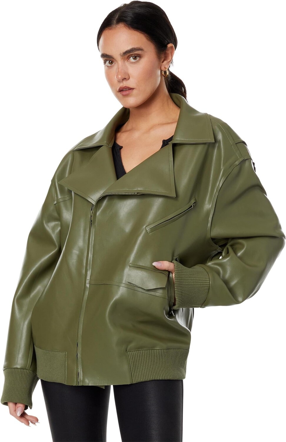 

Куртка Oversized Moto Jacket Norma Kamali, цвет Military