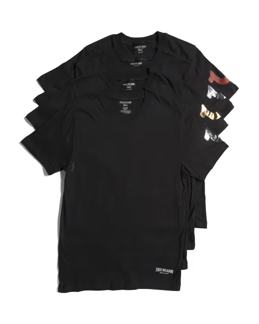 

4 пары футболок с круглым вырезом True Religion, черный