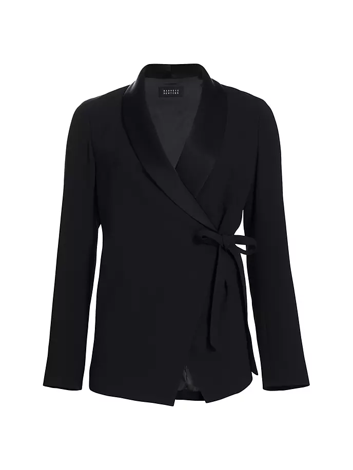 

Куртка с атласным воротником и запахом Barneys New York, черный