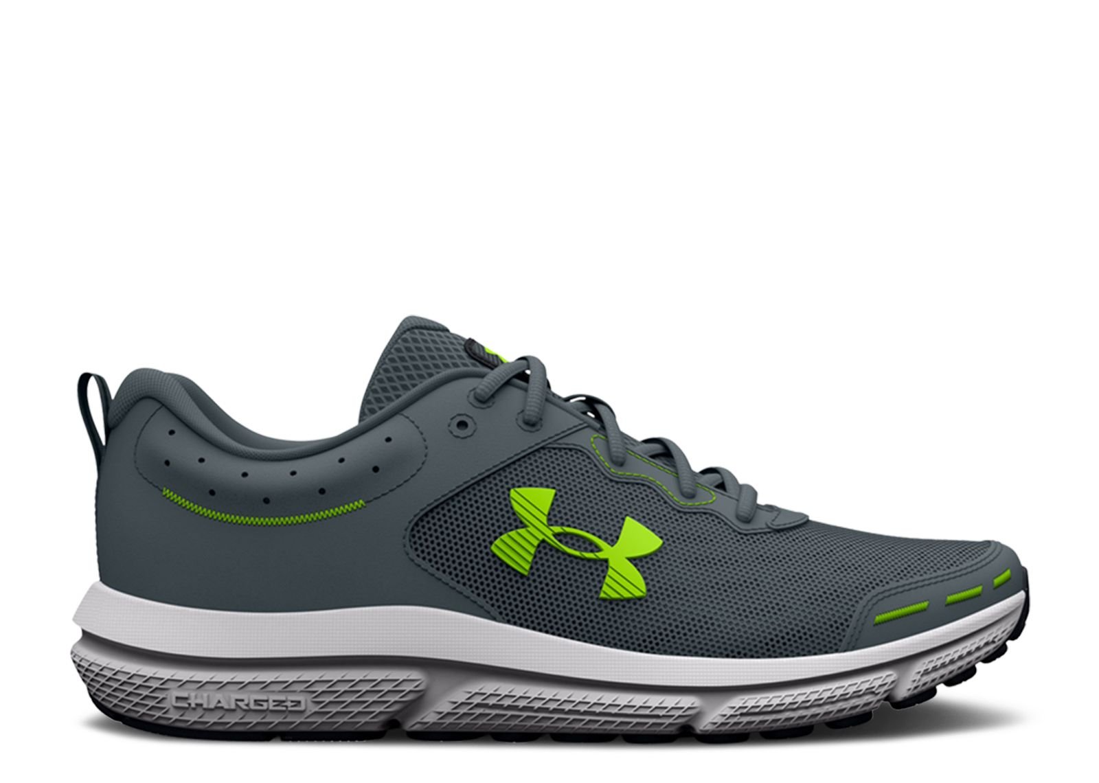 Кроссовки Under Armour Charged Assert 10 'Gravel Lime Surge', серый