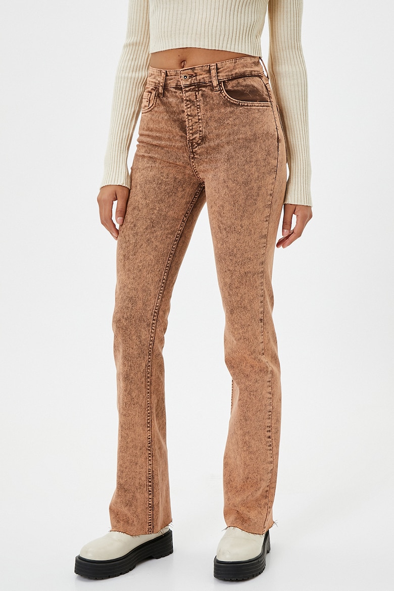 Узкие джинсы с высокой талией Koton, коричневый