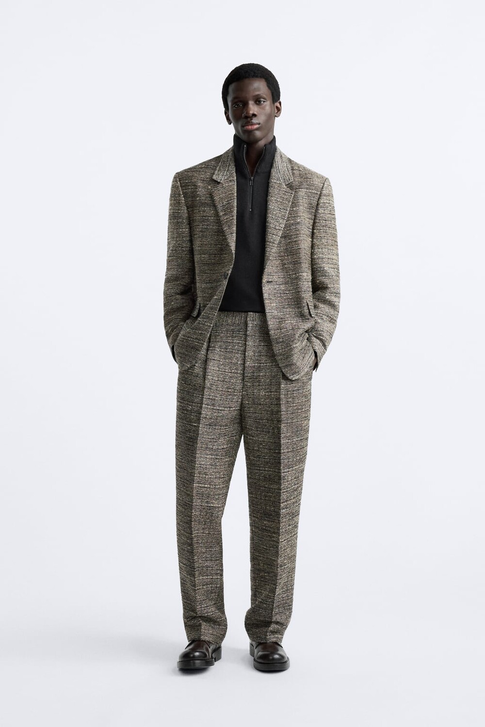 

Фактурные брюки ZARA, кэмел