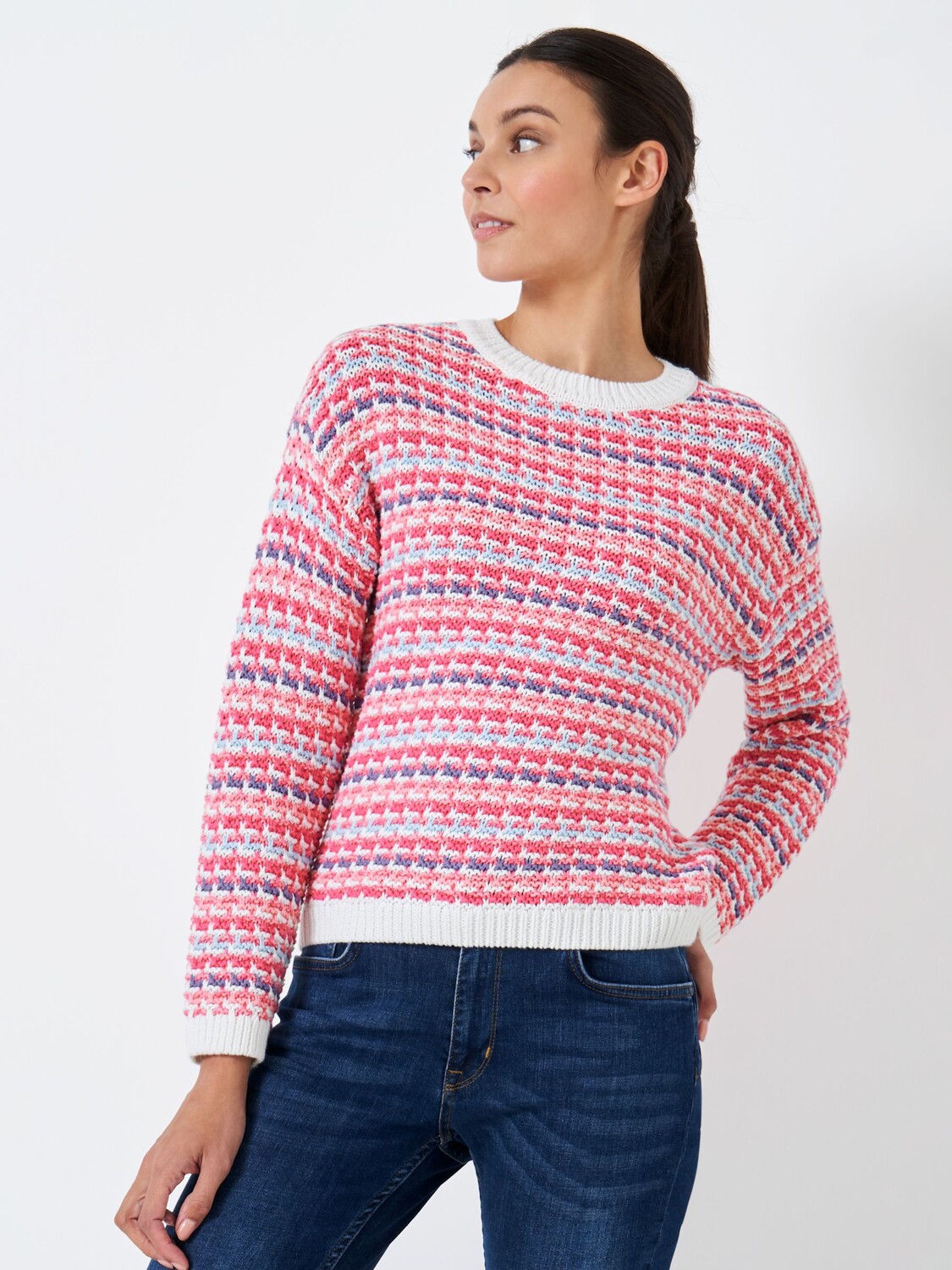 

Crew Clothing Вязаный джемпер South Sands, розовый