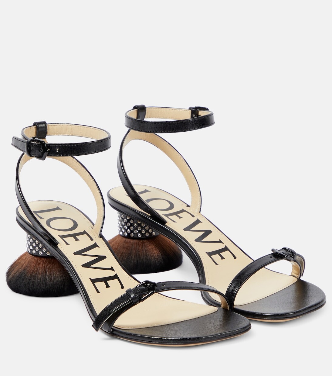 

Кожаные сандалии с лепестками Loewe, черный