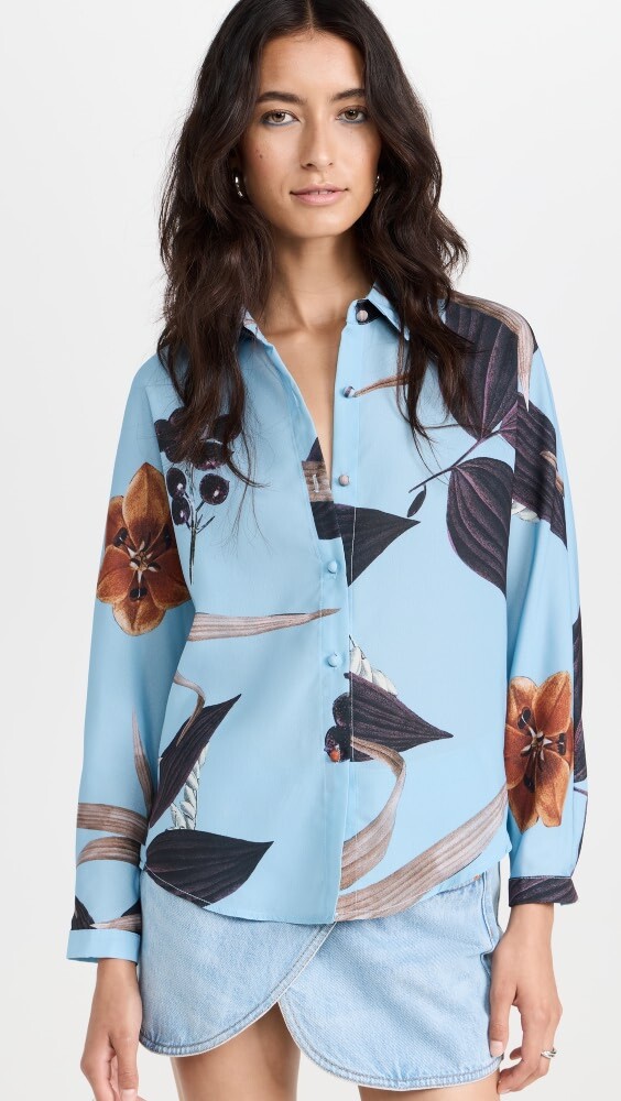 

Рубашка Snow Xue Gao Asymmetric Oversize, синий