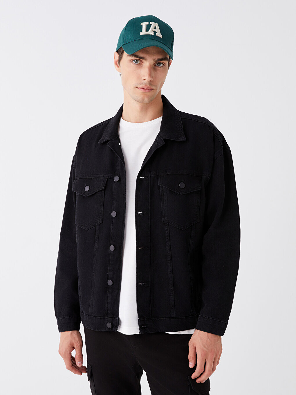 

Мужская джинсовая куртка стандартного кроя LCW Jeans, черное родео, Черный