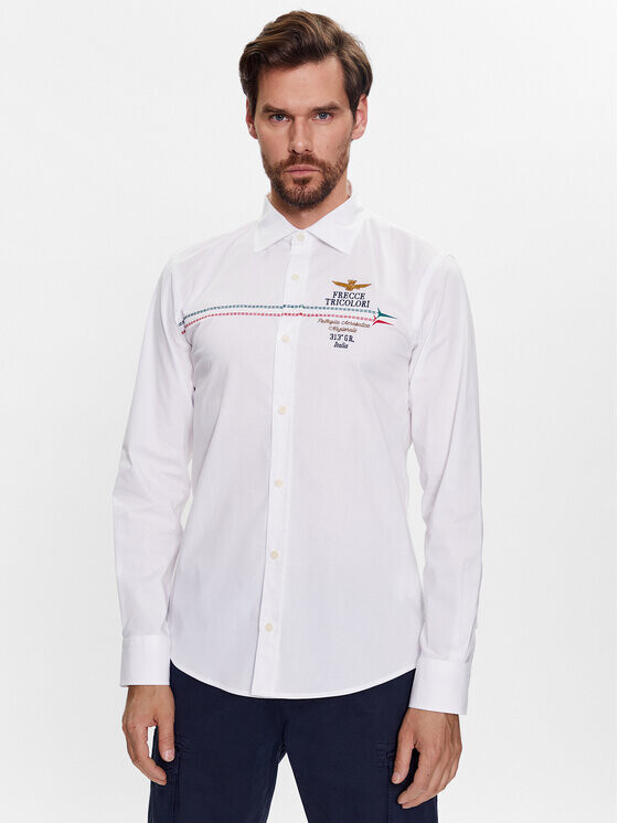 

Рубашка узкого кроя Aeronautica Militare, белый