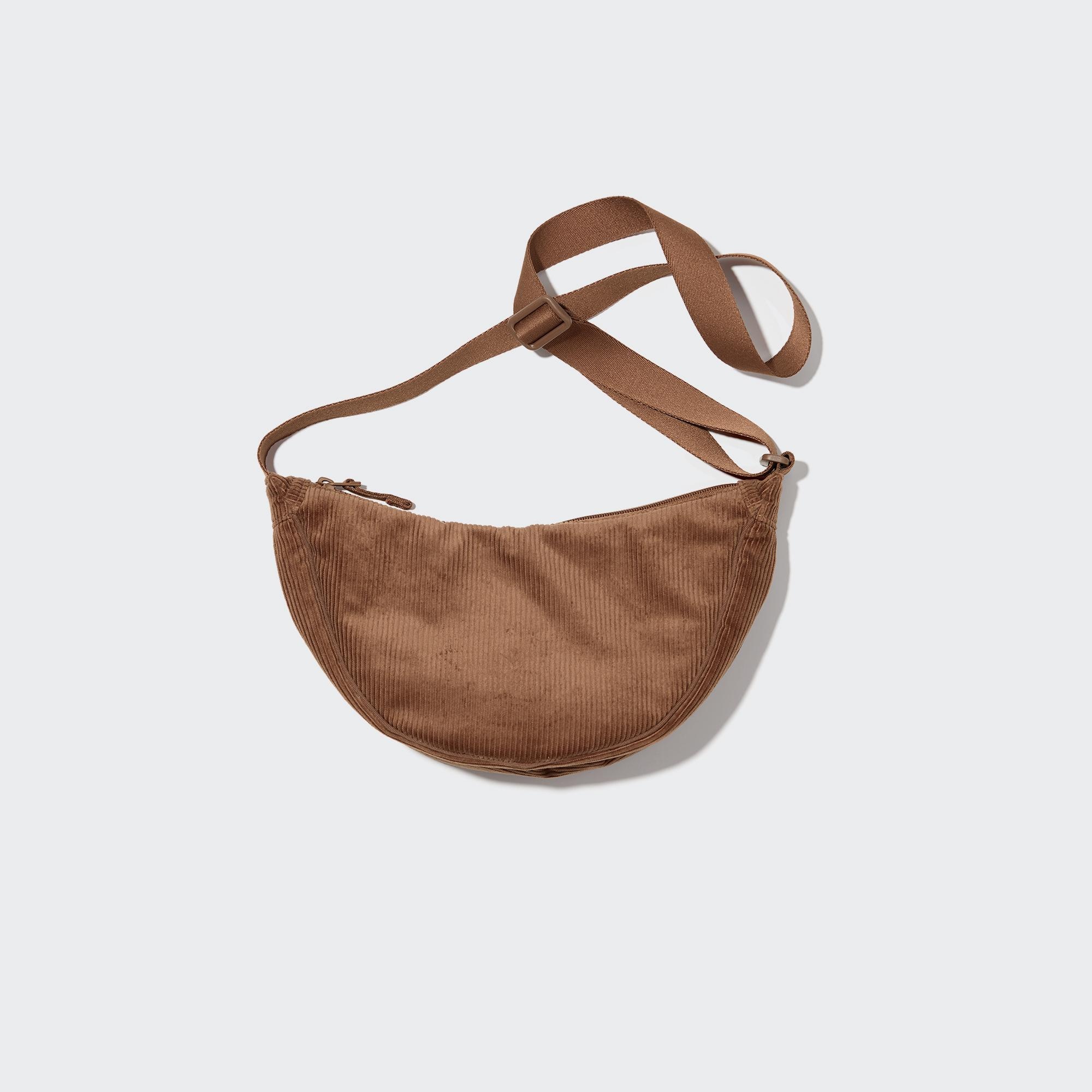 Мини-сумка вельзовая Uniqlo с закругленной частью, коричневый мини сумка uniqlo shoulder коричневый