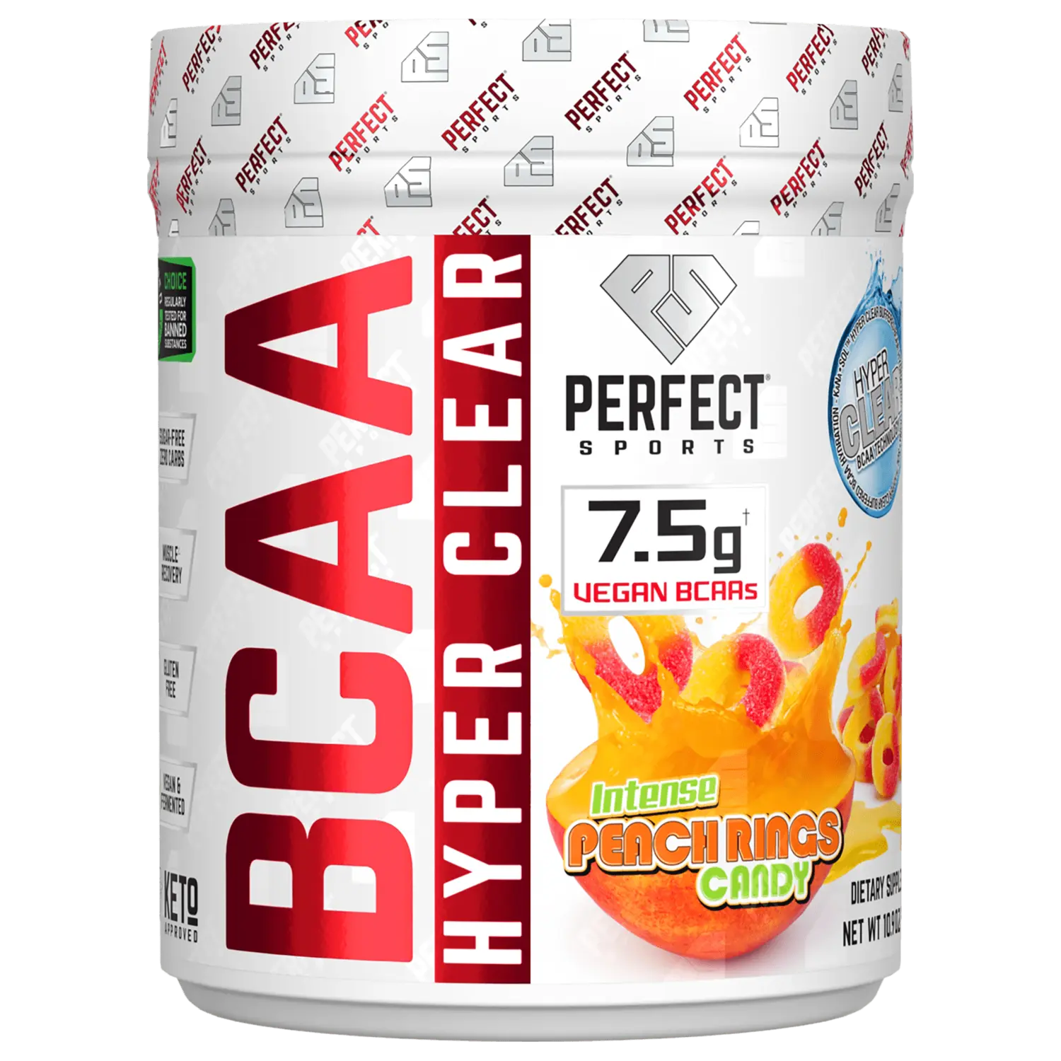 

BCAA Hyper Clear, персиковые кольца насыщенного цвета, 310 г (10,9 унции), Perfect Sports