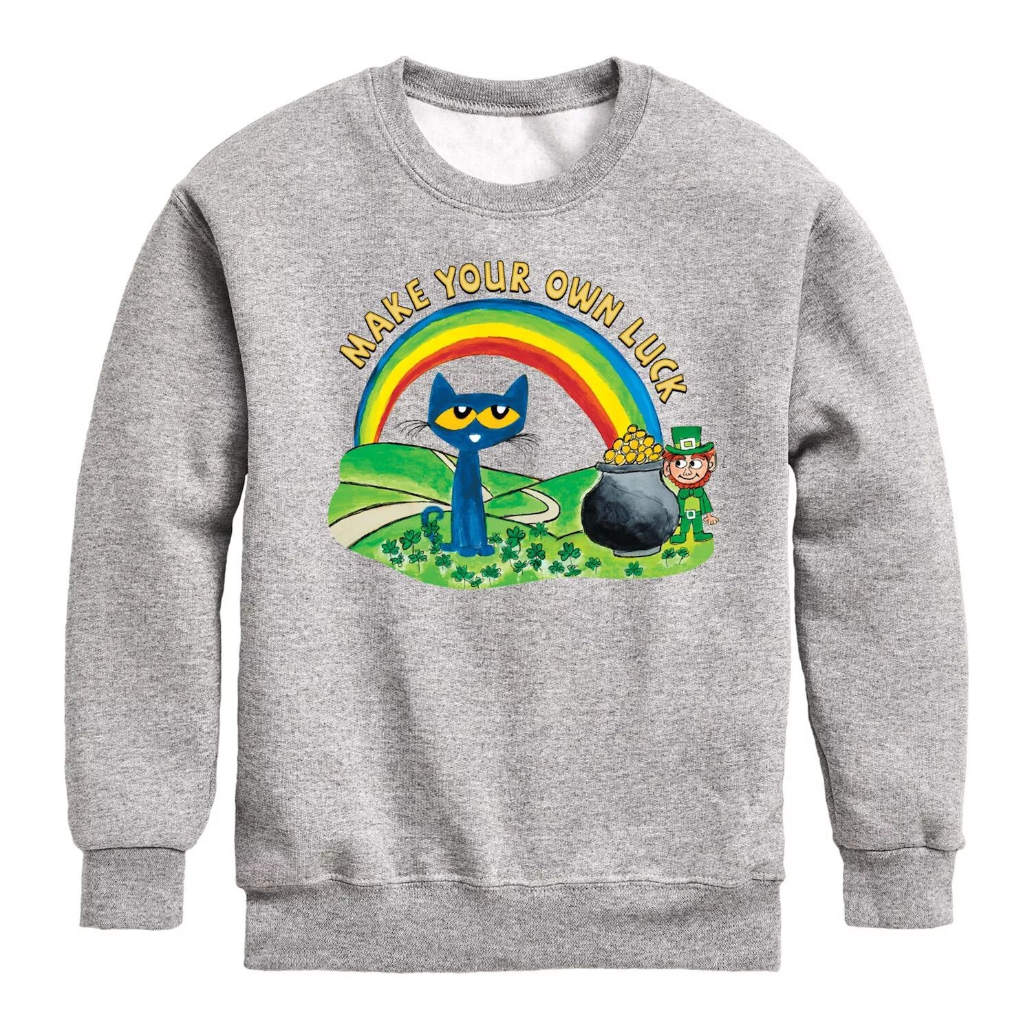

Флисовый свитшот с рисунком Pete The Cat Leprec'haun для мальчиков 8–20 лет Licensed Character
