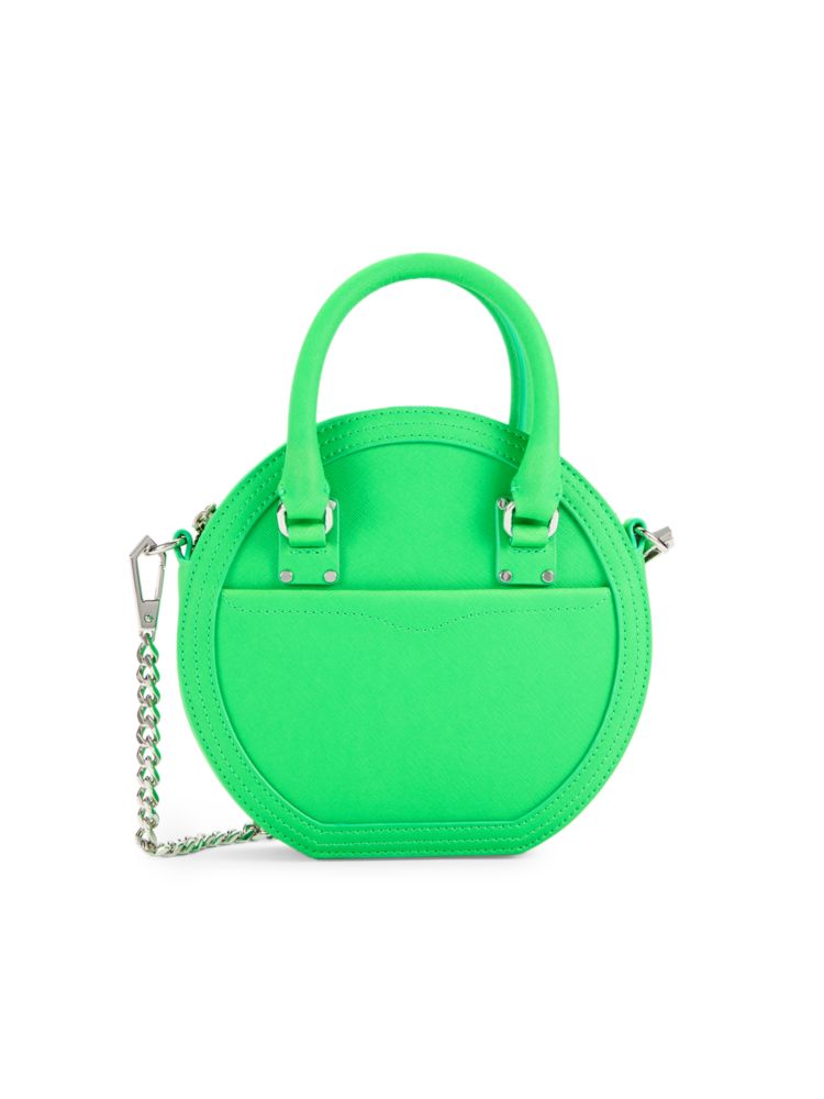 Круглая кожаная сумка через плечо Bree Rebecca Minkoff, цвет Neon Green украшенная кожаная сумка через плечо rebecca minkoff цвет valentine