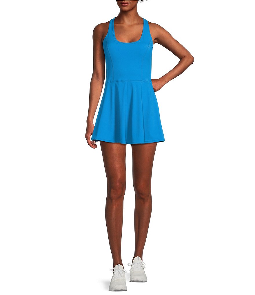 Мини-теннисное платье без застежки с лифом и швами Active GB, синий