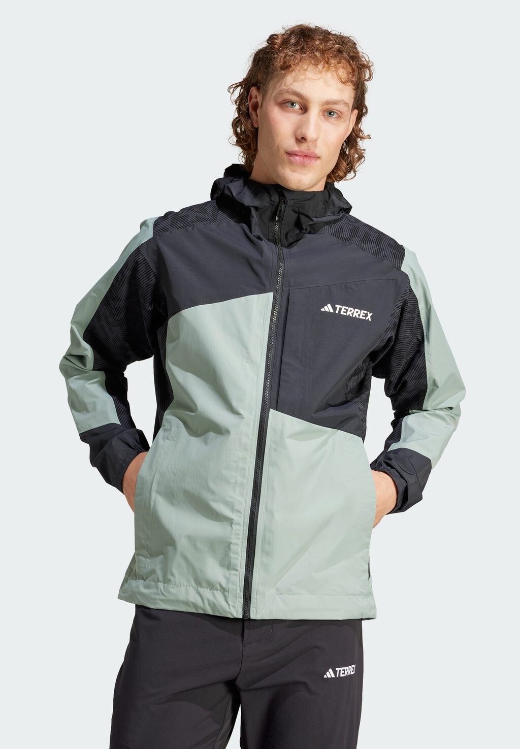 

Куртка для активного отдыха Terrex Xperior Hybrid Rain Jacket Adidas, цвет silver green black
