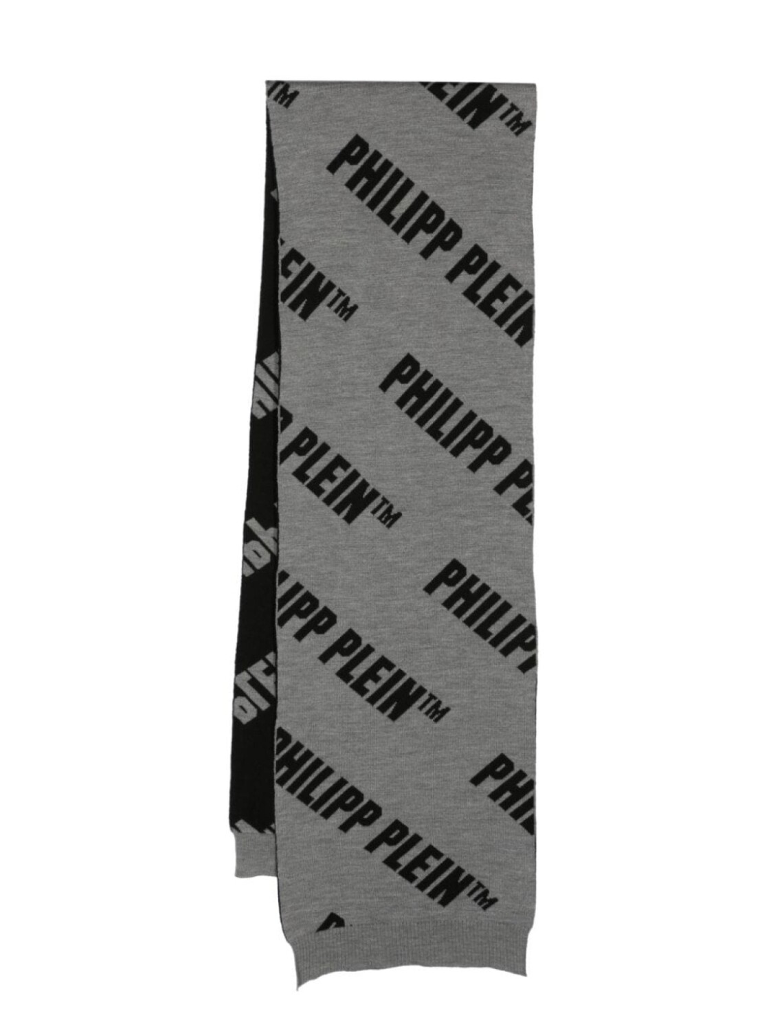 

Philipp Plein шерстяной шарф с логотипом, серый