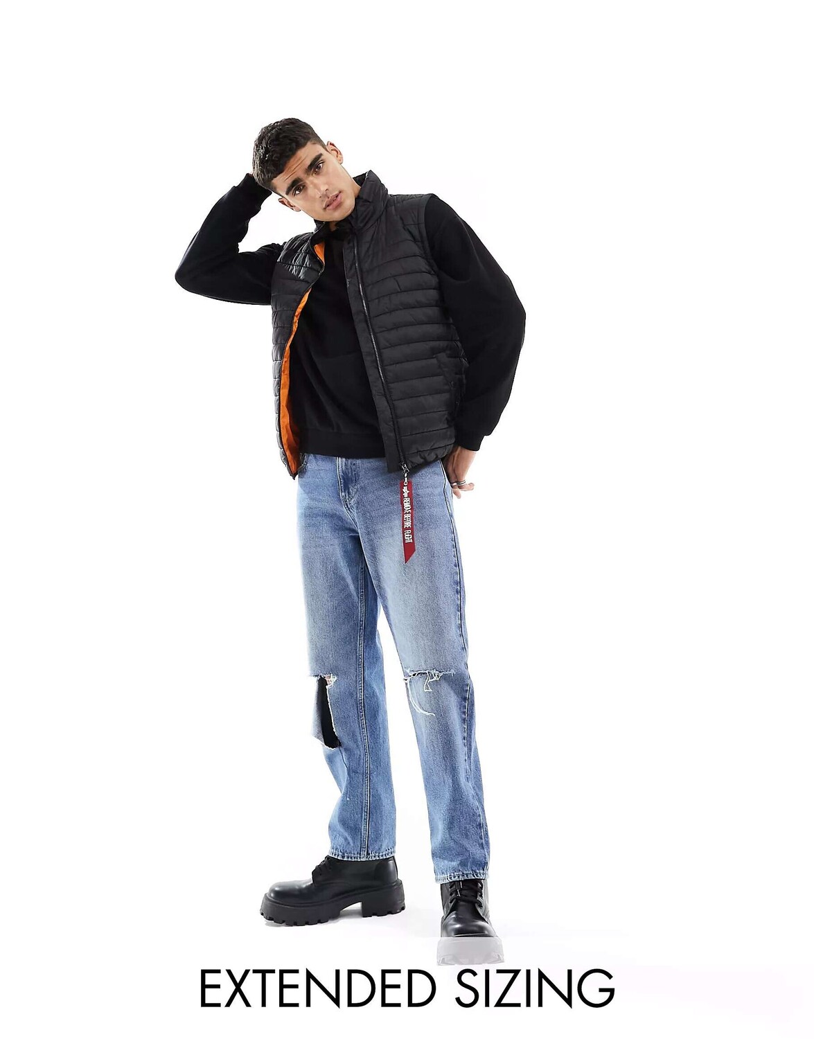 

Черный утепленный жилет Alpha Industries