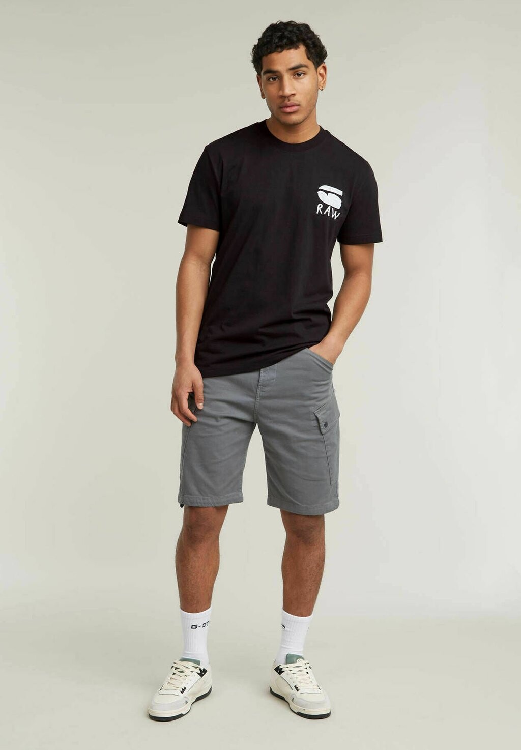 

Футболка с принтом BURGER BACK REGULAR FIT G-STAR, черный