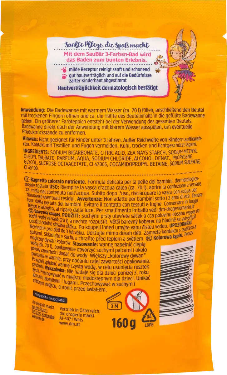 

Детская добавка для ванны 3-цветная Bath Sun Magic/Dino Magic 160г SauBär