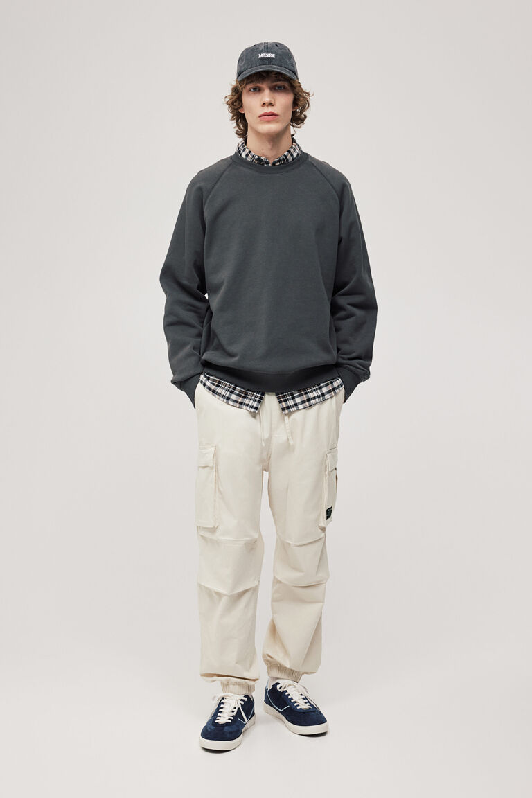 Хлопковые джоггеры-карго свободного кроя H&M, бежевый хлопковые брюки карго свободного кроя h
