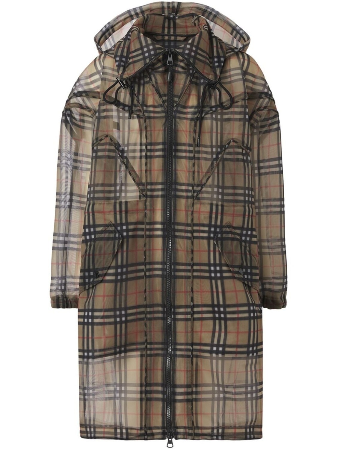 

Burberry сетчатая парка в клетку Vintage Check, коричневый
