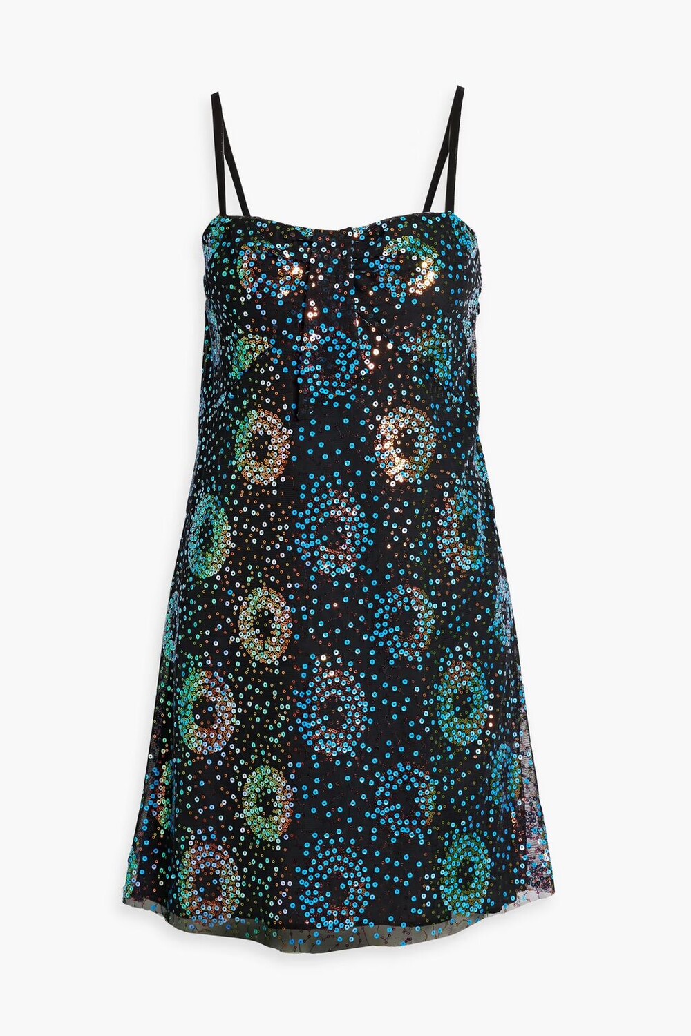 

Платье мини из тюля с пайетками Anna Sui, черный