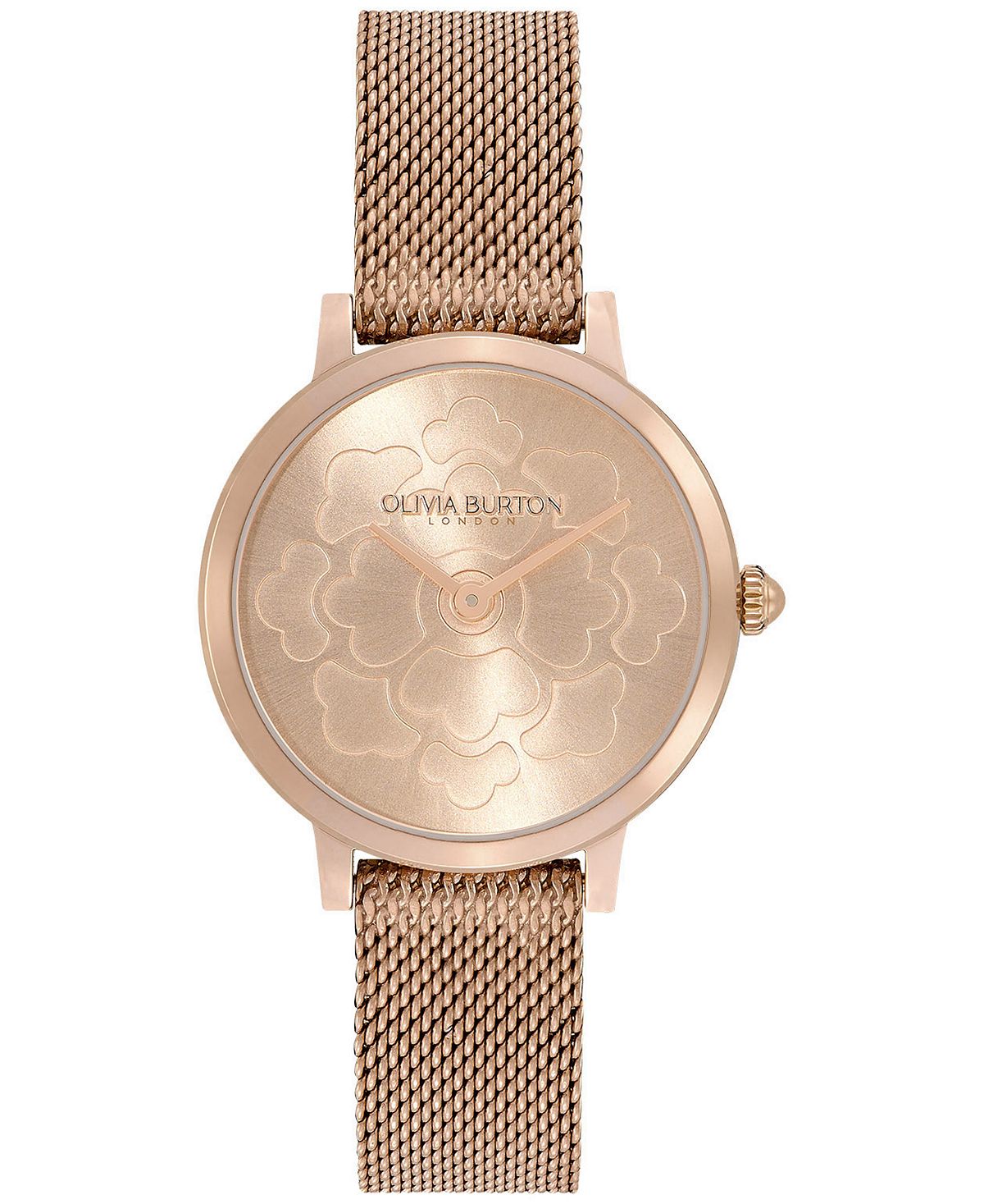 цена Женские ультратонкие золотистые стальные часы с цветочным гвоздиком, 28 мм Olivia Burton