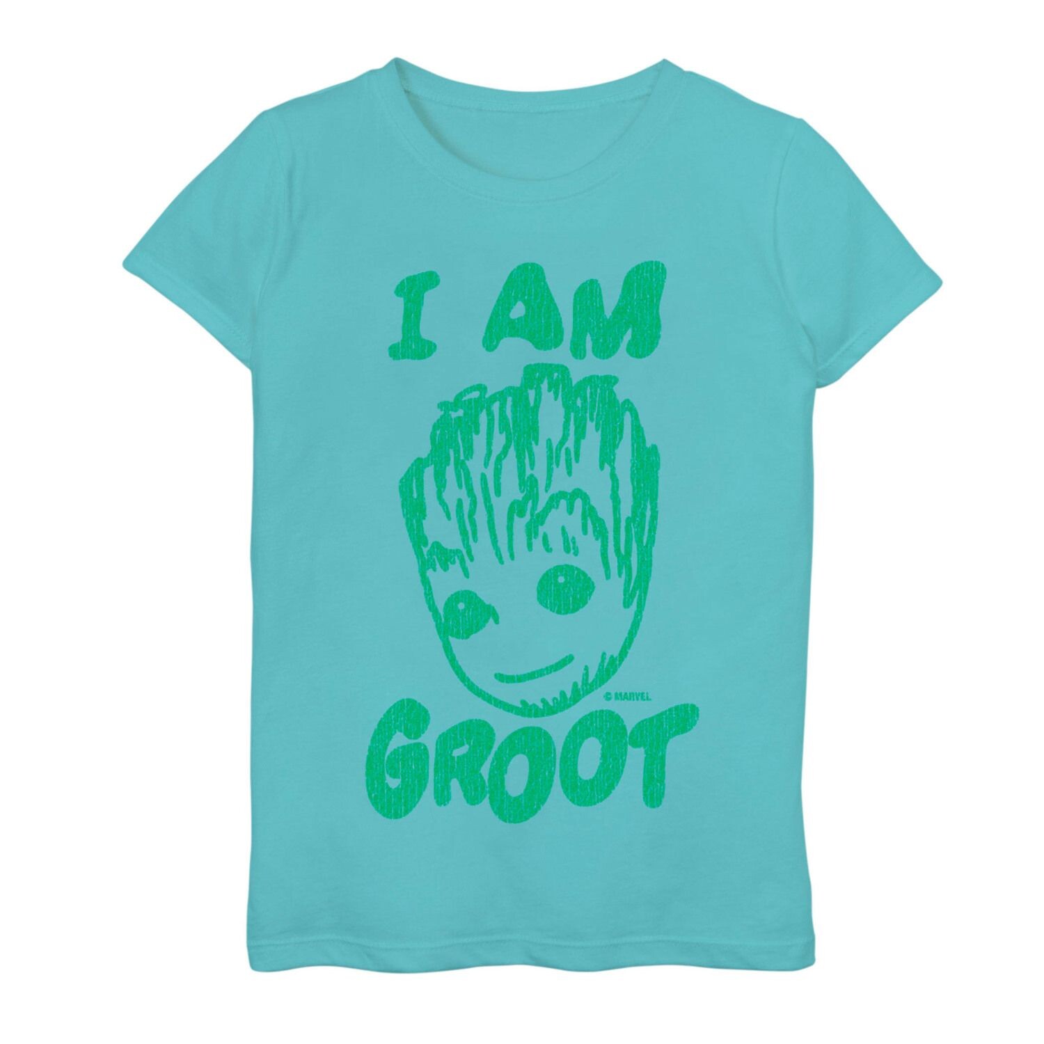 

Классическая футболка с графическим логотипом «I Am Groot» для девочек 8–20 лет больших размеров «Marvel Guardians Of The Galaxy» Licensed Character