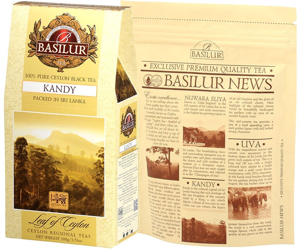 

Чай BASILUR Цейлонский из Канди, Шри-Ланка, без добавок и в виде вкладышей 100 г.