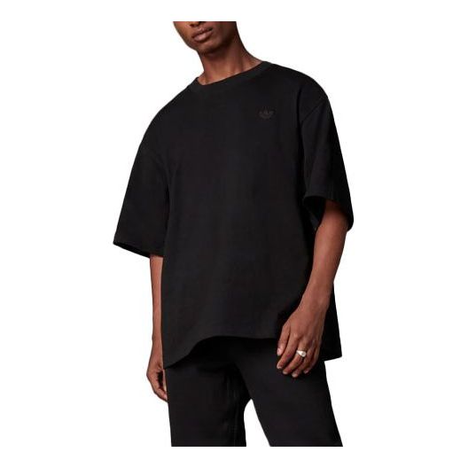 Футболка adidas originals Solid Color Logo Round Neck Pullover Short Sleeve Black, черный