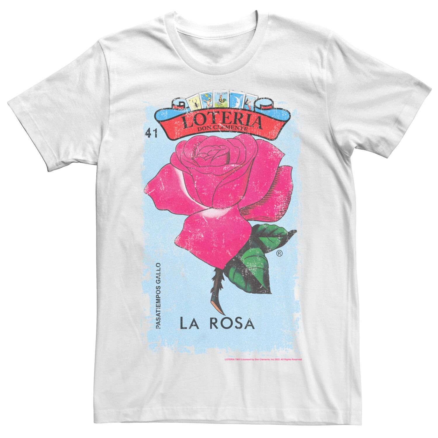 

Мужская футболка с плакатом Loteria La Rosa Card Licensed Character